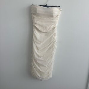 Oh Polly Strapless Cream Dress